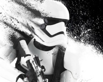 Star Wars Stormtrooper - Cross stitch pattern, pdf format, Delivered by email, Star Wars cross stitch, Black and White cross stitch