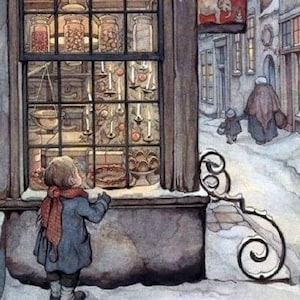 Window Shopping - Kruissteekpatroon, pdf-formaat, bezorgd per e-mail, Anton Pieck, kunstkruissteek