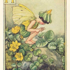 The Herb Twopence Fairy - kruissteekpatroon, pdf-formaat, geleverd per e-mail, Cicely Mary Barker, kruissteek feeën, kruissteek bloemen