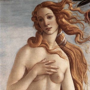 O Nascimento de Vênus (detalhe) - Padrão de ponto cruz, formato pdf, Entregue por e-mail, Sandro Botticelli, Ponto cruz artístico