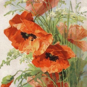 Klaprozen - kruissteekpatroon, pdf-formaat, bezorgd per e-mail, Catherine Klein, kruissteekpatroon bloemen, klaprozen, kruissteek