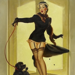 Pin Up Skirt - Cross stitch pattern, pdf format, Delivered by email, Gil Elvgren, Pin Ups cross stitch