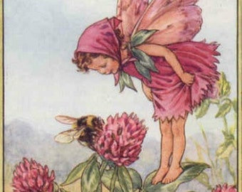 The Red Clover Fairy - Cross stitch pattern - pdf format - Delivered by email - This is not a kit