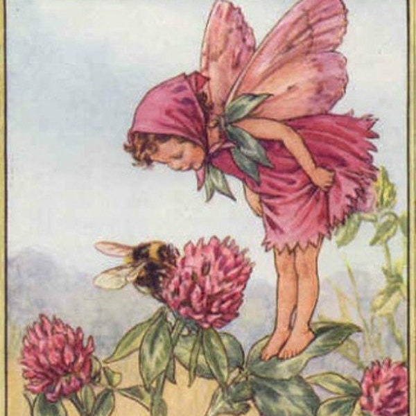 The Red Clover Fairy - Cross stitch pattern - pdf format - Delivered by email - This is not a kit