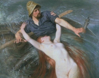 The Fisherman and the Siren - Cross stitch pattern pdf format