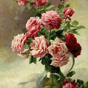 Rozenstilleven, Furcy de Lavault - kruissteekpatroon, pdf-formaat, geleverd per e-mail, Furcy de Lavault, kruissteek bloemen