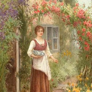 At the Cottage Door - Cross stitch pattern, pdf format, Delivered by email, William Affleck, Art cross stitch