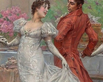 The Minuet - Cross stitch pattern, pdf format, Delivered by email, Frederik Hendrik Kaemmerer, Art cross stitch