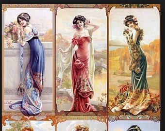 Gaspar Camps Damas - Patrón de punto de cruz, formato pdf, Envío por email, Gaspar Camps, Punto de cruz Art Nouveau, Punto de cruz Art