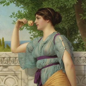 Memories - Schema punto croce, formato pdf, Consegnato via email, John William Godward, Punto croce artistico, Punto croce artistico