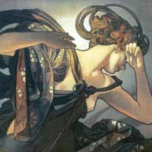 Evening Star - Cross stitch pattern, pdf format, Delivered by email, Alfons Mucha, Art Nouveau cross stitch, Art cross stitch