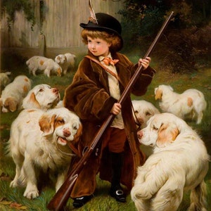The New Keeper - Cross stitch pattern, pdf format, Delivered by email, Charles Burton Barber, Art cross stitch pattern