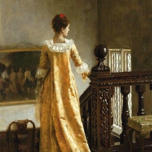 The Golden Train - Cross stitch pattern, pdf format, Delivered by email, Edmund Blair Leighton, Art cross stitch