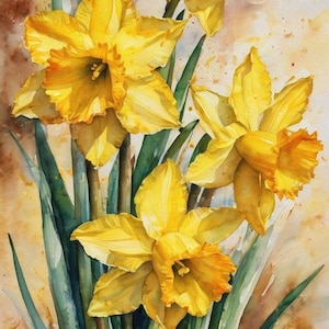 Narcissen - kruissteekpatroon, pdf-formaat, bezorgd per e-mail, bloemen kruissteek, kruissteek bloemen, narcissen kruissteek