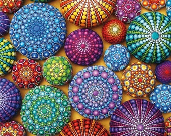 Mandala Stones - Cross stitch pattern, pdf format, Delivered by email, Mandalas cross stitch, Cross stitch mandalas