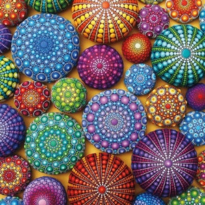 Mandala Stones - Cross stitch pattern, pdf format, Delivered by email, Mandalas cross stitch, Cross stitch mandalas