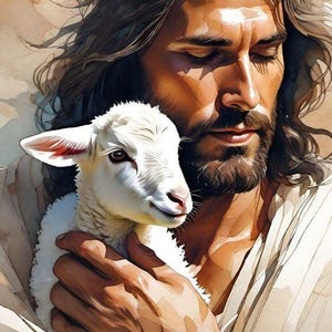 Jezus Christus, de goede herder - kruissteekpatroon, pdf-formaat, bezorgd per e-mail, kruissteekpatroon Jezus Christus