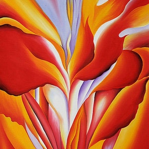 Red Canna Bloom - kruissteekpatroon, pdf-formaat, bezorgd per e-mail, kruissteek bloemen