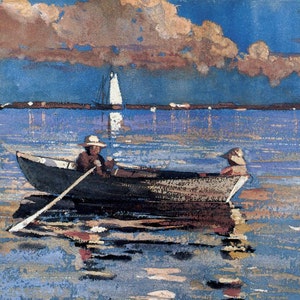 Gloucester Harbor - Cross stitch pattern, pdf format, Delivered by email, Winslow Homer, Art cross stitch, Landscapes cross stitch