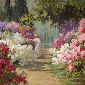 In bloei: kruissteekpatroon, pdf-formaat, bezorgd per e-mail, Abbott Fuller Graves, kunst kruissteek, kruissteek bloemen