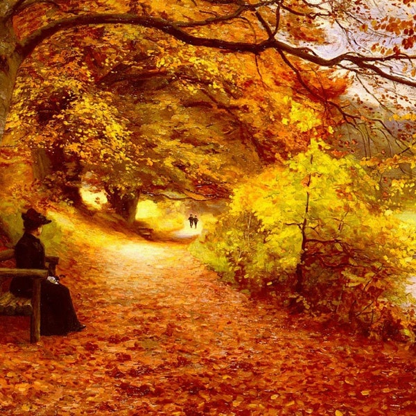 A Wooded Path in Autumn - Cross stitch pattern - pdf format - Delivered by email - This is not a kit