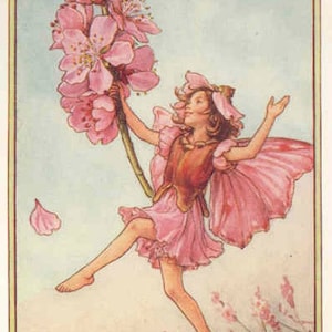 De amandelbloesemfee - kruissteekpatroon, pdf-formaat, geleverd per e-mail, Cicely Mary Barker, bloemenfeeën, feeën kruissteek
