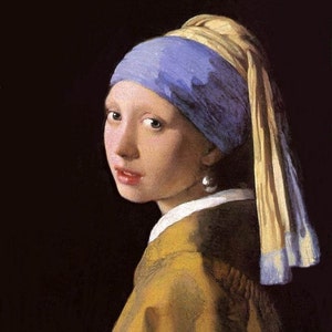 Meisje met de parel - kruissteekpatroon, pdf-formaat, bezorgd per e-mail, Johannes Vermeer, kunst kruissteekpatroon