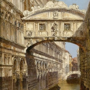 Ponte dei Sospiri - Schema punto croce, formato pdf, Consegna via email, Antonietta Brandeis, Punto croce artistico