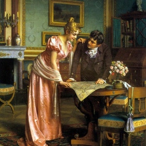 Planning the Grand Tour: kruissteekpatroon, pdf-formaat, bezorgd per e-mail, Emil Brack, kunstkruissteek