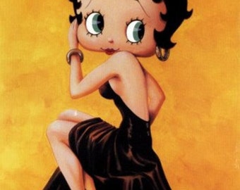 Betty Boop Black Dress - Cross stitch pattern - pdf format - Delivered by email - This is not a kit