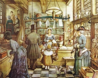 Die Bäckerei - Kreuzstich Stickmuster, PDF-Format, Per email geliefert, Anton Pieck, Kreuzstich Motiv