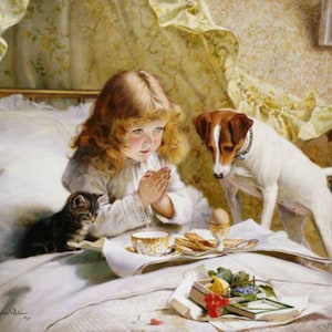 Suspense - Cross stitch pattern, pdf format, Delivered by email, Charles Burton Barber, Art cross stitch, Cross stitch art