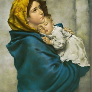 Madonnina - Cross stitch pattern, pdf format, Delivered by email, Roberto Ferruzzi, Religion cross stitch, Cross stitch religion