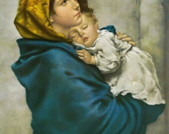 Madonnina - Cross stitch pattern, pdf format, Delivered by email, Roberto Ferruzzi, Religion cross stitch, Cross stitch religion