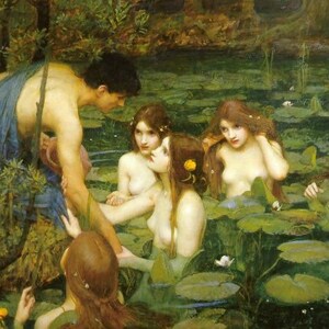 Hylas and the Nymphs - Kruissteekpatroon, pdf-formaat, bezorgd per e-mail, John William Waterhouse, Kunst kruissteek, Kruissteekkunst