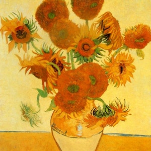 Zonnebloemen II - Kruissteekpatroon, pdf-formaat, bezorgd per e-mail, Vincent van Gogh, kunst kruissteek, bloemen kruissteek
