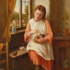 The Foster Mother - Cross stitch pattern, pdf format, Delivered by email, Valentine Thoman Garland, Art cross stitch pattern