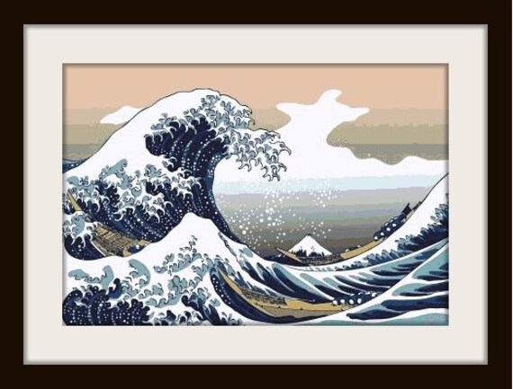 The Great Wave off Kanagawa - Cross Stitch Pattern - Pdf