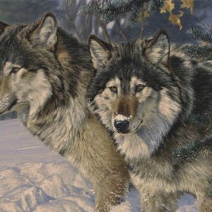Wolves - Cross stitch pattern, pdf format, Delivered by email, Animals cross stitch, Wolves cross stitch, Wolf cross stitch
