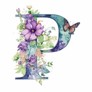 Beginletter - P - 1 - kruissteekpatroon, pdf-formaat, bezorgd per e-mail, kruissteek met beginletters, moderne kruissteek