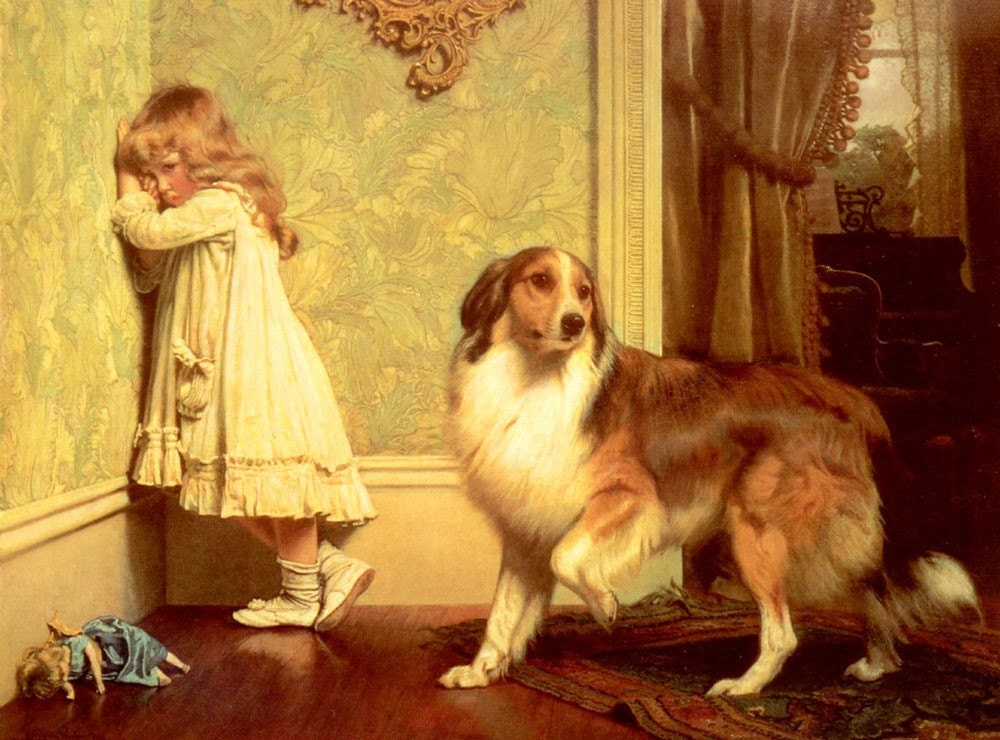 A Special Pleader - Cross stitch pattern, pdf format, Delivered by email, Charles Burton Barber, Art cross stitch, Cross stitch Art