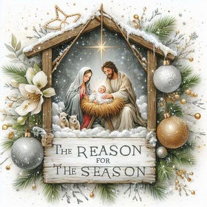 De reden voor het seizoen: kruissteekpatroon, pdf-formaat, bezorgd per e-mail, religieus kruissteekpatroon, kerstkruissteek