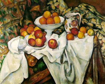 Apples and Oranges - Cross stitch pattern, pdf format, Delivered by email, Paul Cézanne, Art cross stitch, Still life cross stitch