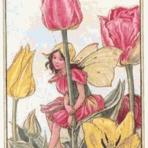 Tulip Fairy Cross stitch pattern pdf format Delivered by email This is not a kit image 2