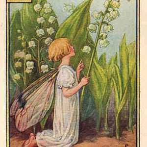 Lelietje-van-dalenfee - kruissteekpatroon, pdf-formaat, geleverd per e-mail, Cicely Mary Barker, kruissteek feeën