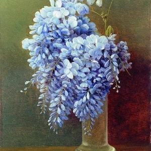 Blauweregen boeket - kruissteekpatroon, pdf-formaat, bezorgd per e-mail, kruissteekpatroon bloemen, kruissteekpatroon blauweregen