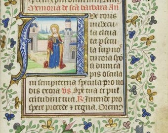 Medieval Illuminated Manuscript 12 - Cross stitch pattern, Delivered by email, Medieval Illuminated Manuscript cross stitch pattern