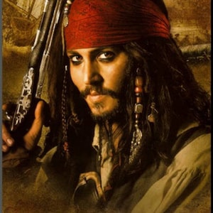 Jack Sparrow - Cross stitch pattern, pdf format, Delivered by email, Movies cross stitch