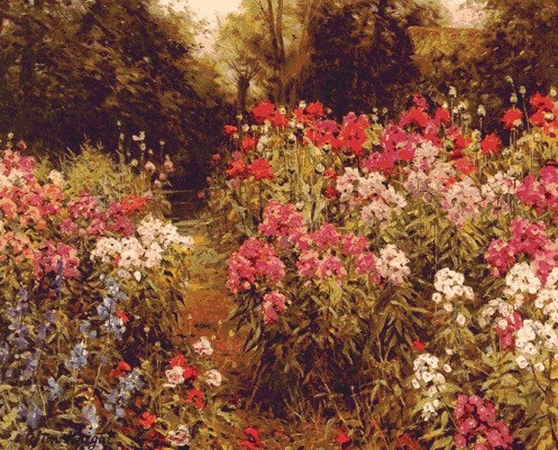 A Flower Garden Cross Stitch Pattern Pdf Format Etsy