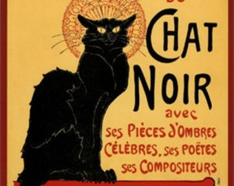 Chat Noir - Cross stitch pattern - pdf format - Delivered by email - This is not a kit